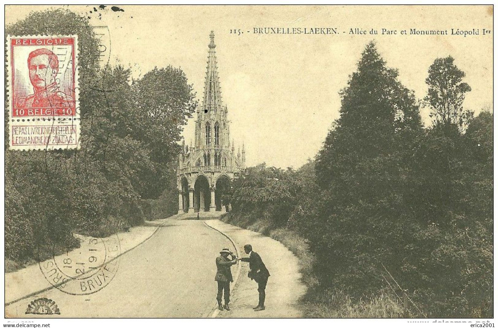 Autres & Non Classés. Laeken, Allée Du Parc Et Monument Leopold 1er. - Otros & Sin Clasificación