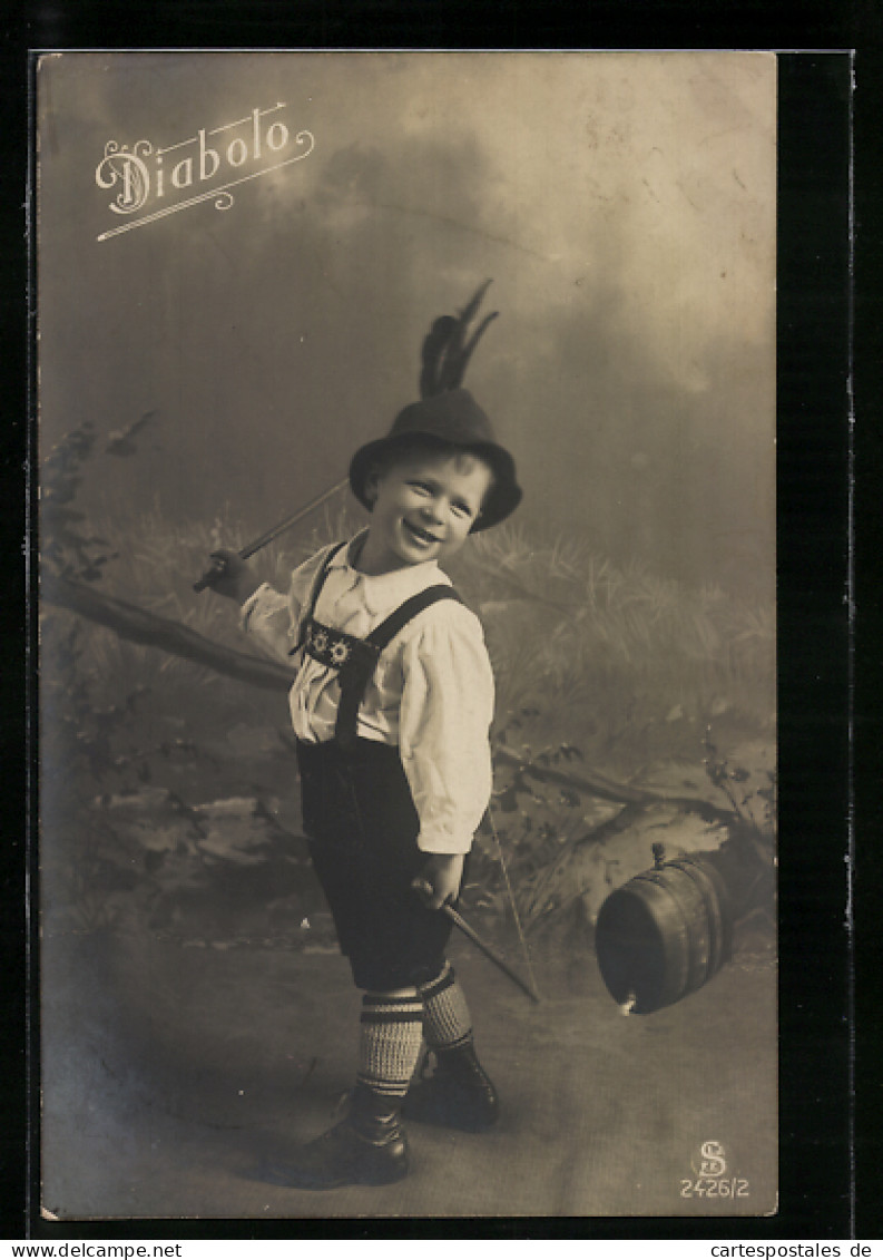 Foto-AK L.J. & F.F.: Nr. 2426 / 2, Junge In Bay. Tracht Mit Einem Diabolo In Der Hand  - Photographs