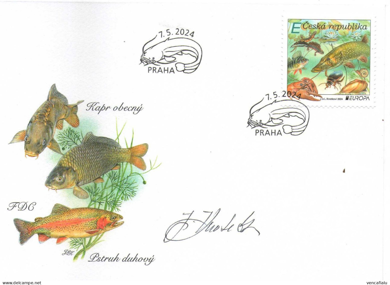 Czech Republic 2024 -  Aquatic Fauna And Flora, Autograph Painter Mrs. Knotkova - 2024