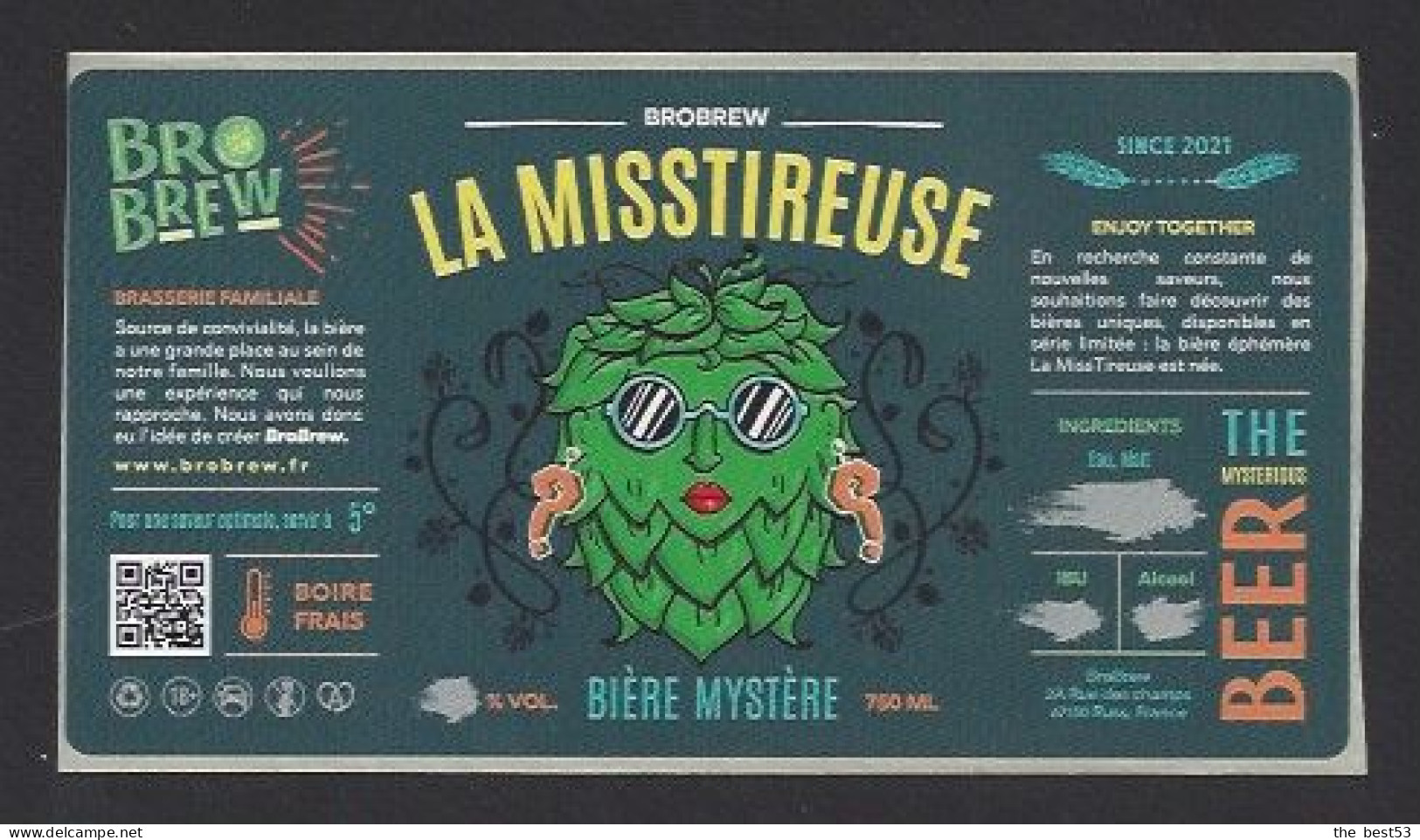 Etiquette De Bière  Mystère  -  La Misstireuse  -  Brasserie BroBrew  à  Russ  (67) - Bière