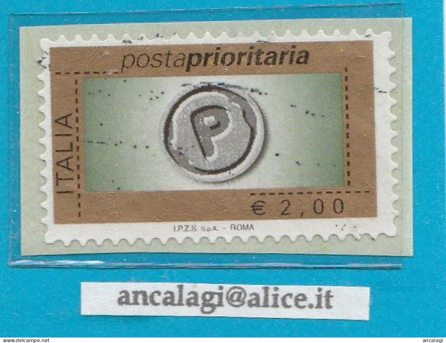 USATI ITALIA POSTA PRIORITARIA Senza/mill. - Ref.1453 "10^ Emissione" 1 Val. €2,00 - - 2001-10: Afgestempeld