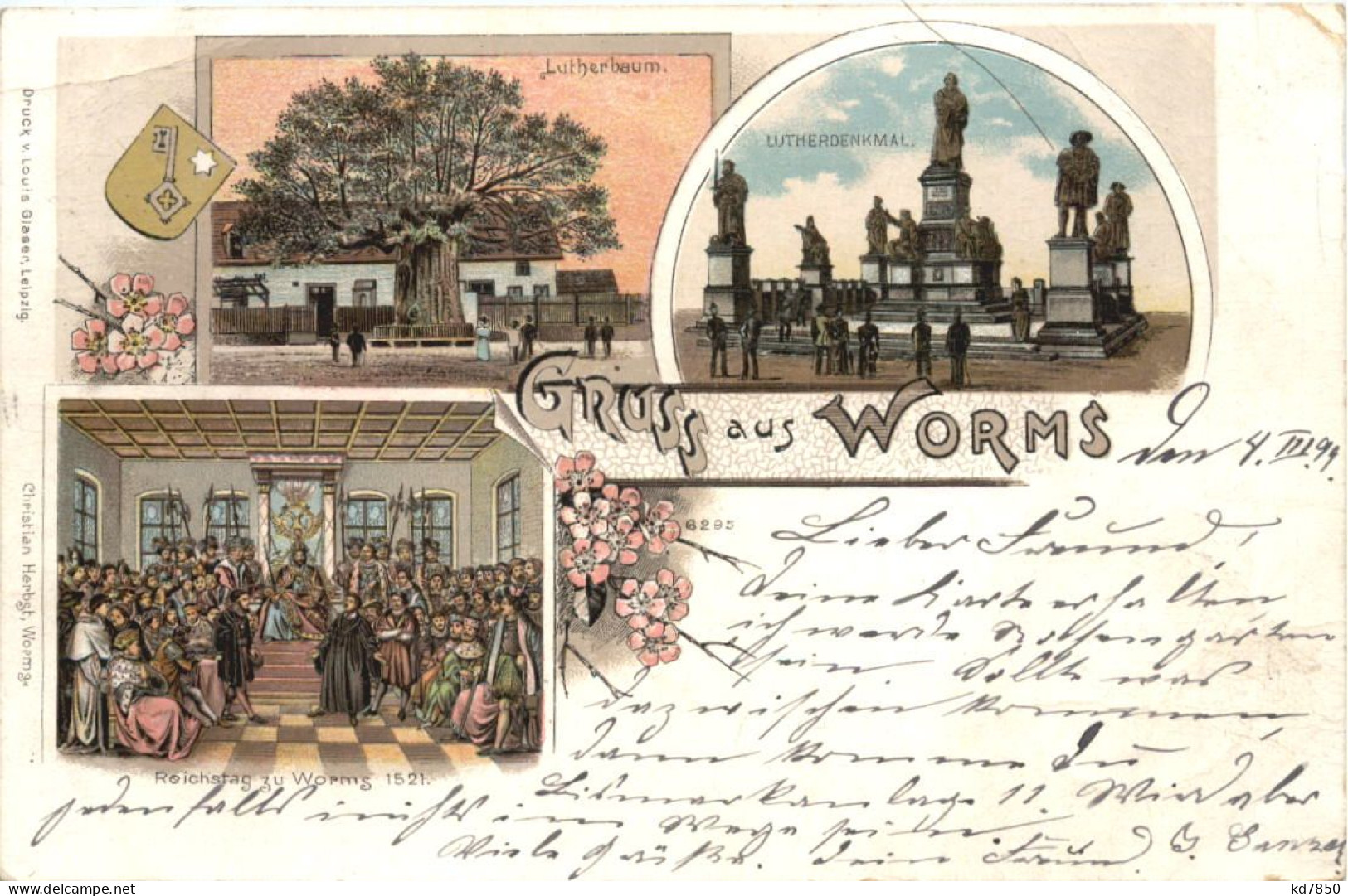 Gruss Aus Worms - Litho - Worms