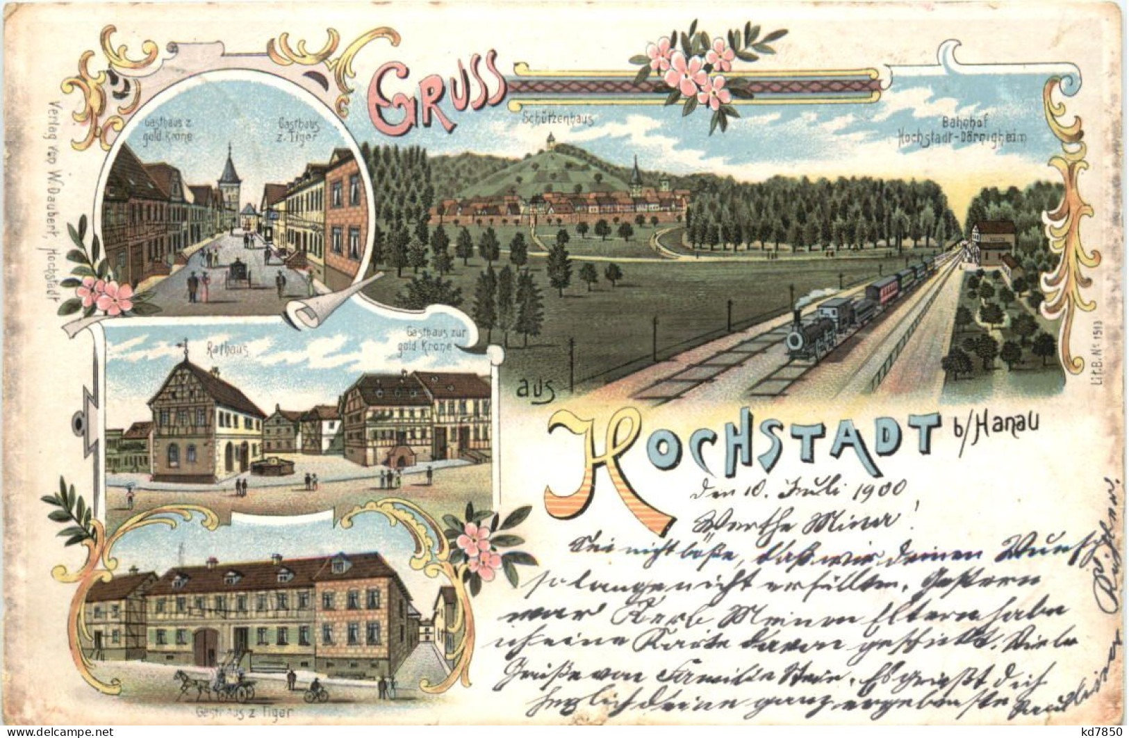 Gruss Aus Hochstadt Bei Hanau - Litho - Andere & Zonder Classificatie