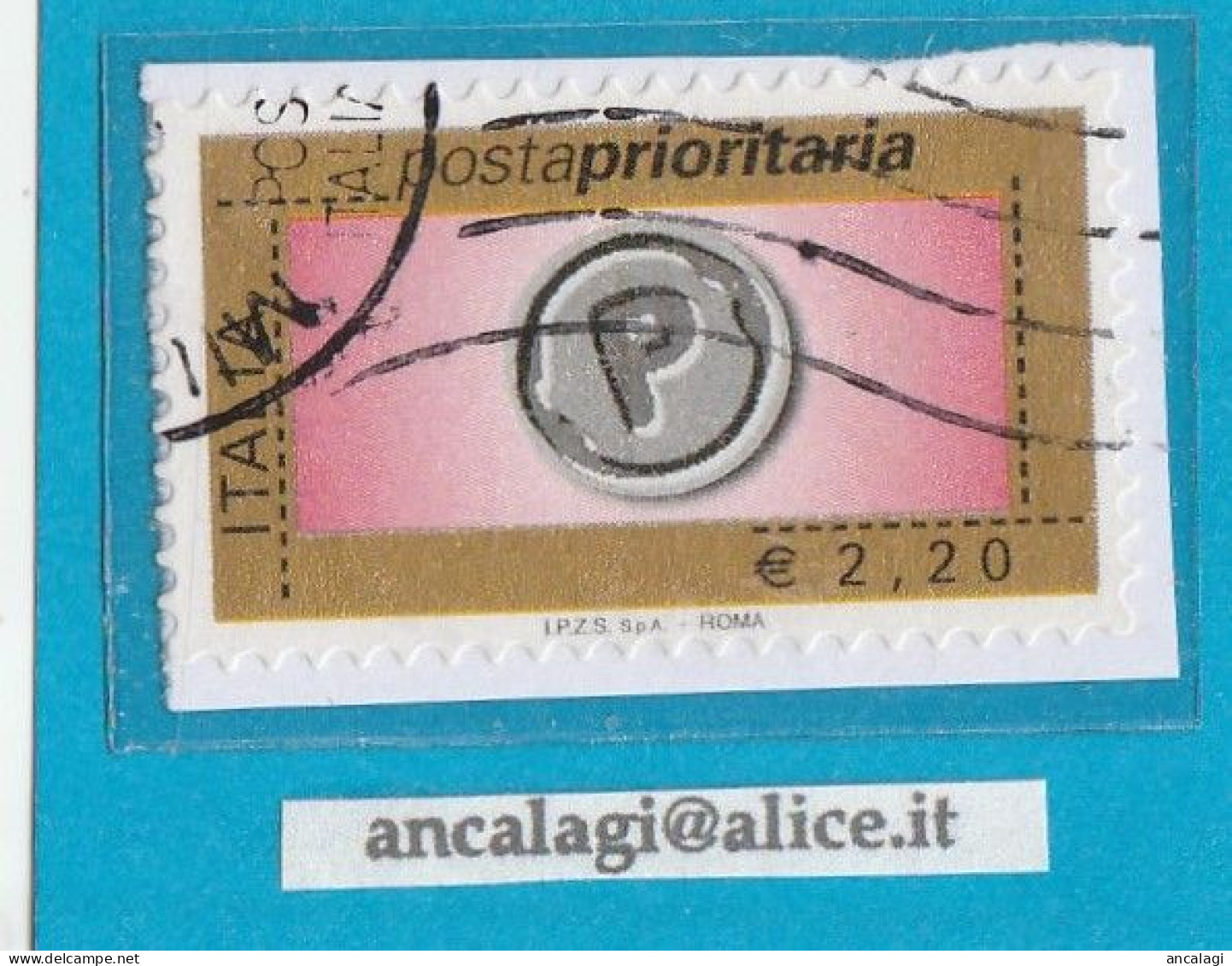 USATI ITALIA POSTA PRIORITARIA Senza/mill. - Ref.1454A "10^ Emissione" 1 Val. €2,20 - - 2001-10: Usati