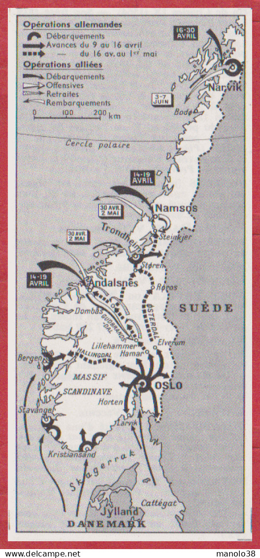 Guerre De Norvège. Seconde Guerre Mondiale. Larousse 1960. - Historical Documents