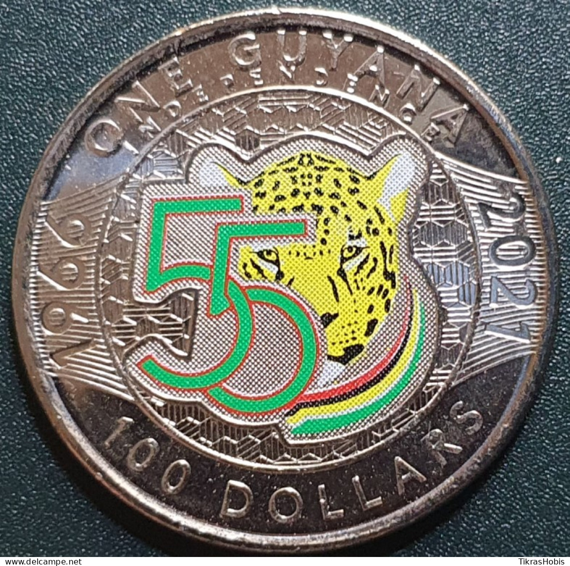 Guyana 100 Dollars, 2021 Independence 55 UC203 - Guyana