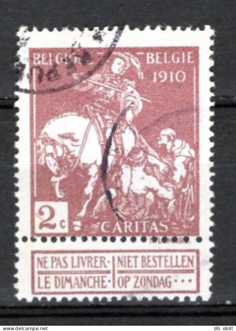 (alm10)  Belgique  CARITAS  OBLITERE - 1910-1911 Caritas