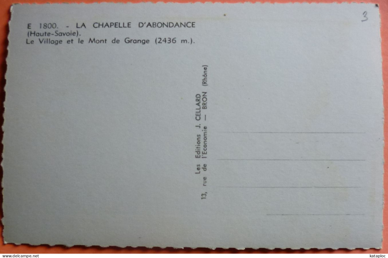 CARTE LA CHAPELLE D' ABONDANCE - 74 - LE VILLAGE ET LE MONT DE GRANGE - SCAN RECTO/VERSO -11 - La Chapelle-d'Abondance