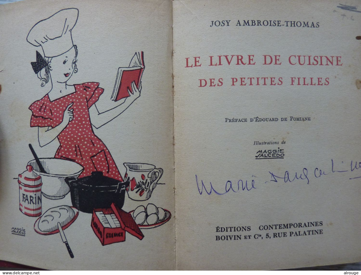 Le Livre De Cuisine Des Petites Filles, Josy Ambroise-Thomas, 1950, Préface D'Edouard De Pomiane, Illustré Des Dessins - Otros & Sin Clasificación