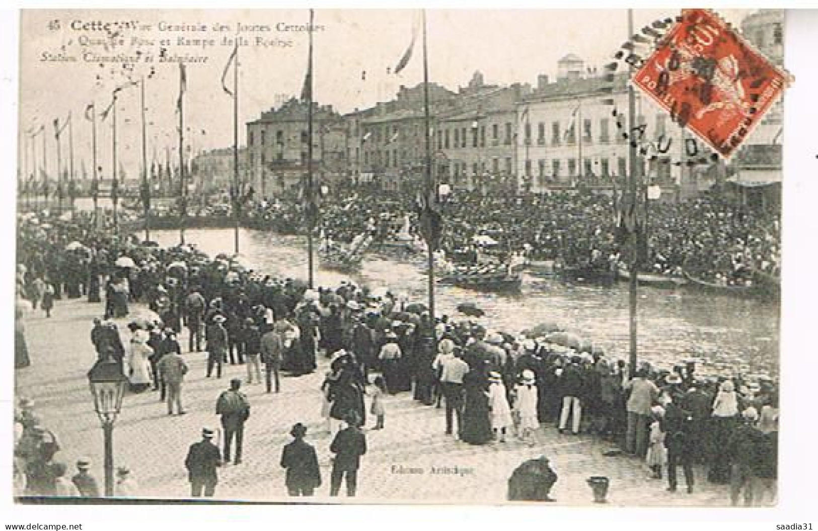 34  SETE CETTE VUE GENERALE DES JOUTES SETOISES   1913 - Sete (Cette)