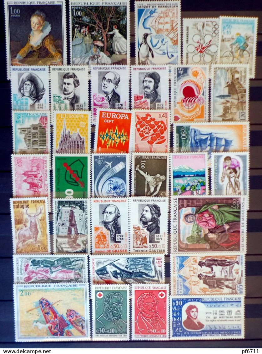 Lot  34 Timbres De 1972  N°1702 à 1736 - Neufs