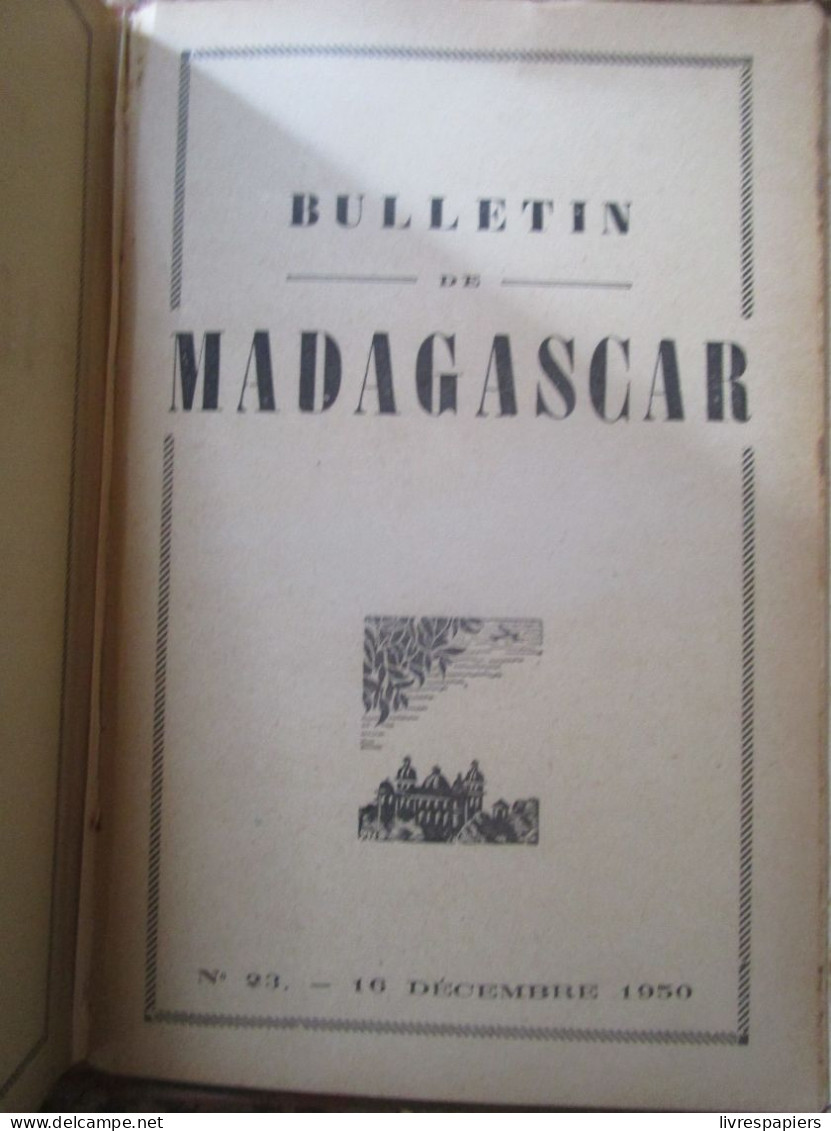 Madagascar BULLETIN DE MADAGASCAR 1950 Complet Janv à Dec , Relier Couvertures Conservées - Geschichte