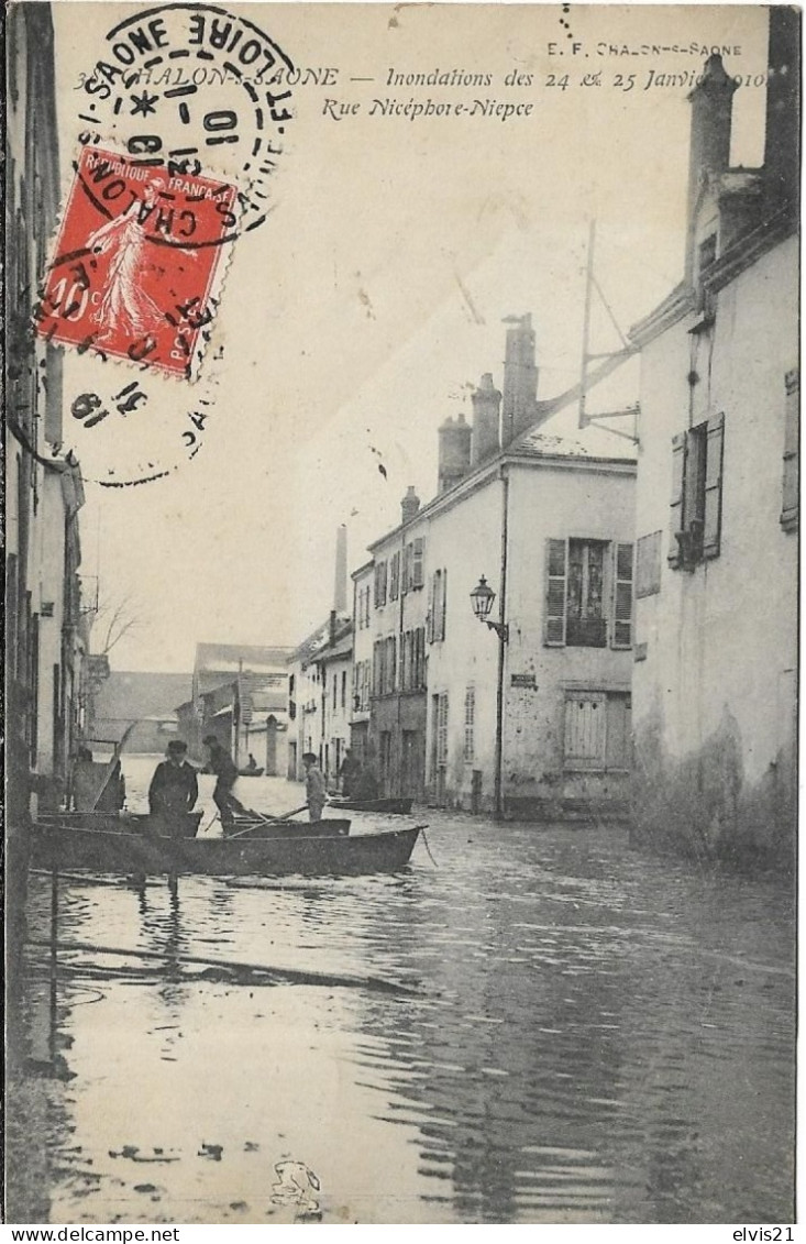 CHALON SUR SAONE Inondations 1910. Rue Nicéphore Nièpce - Chalon Sur Saone