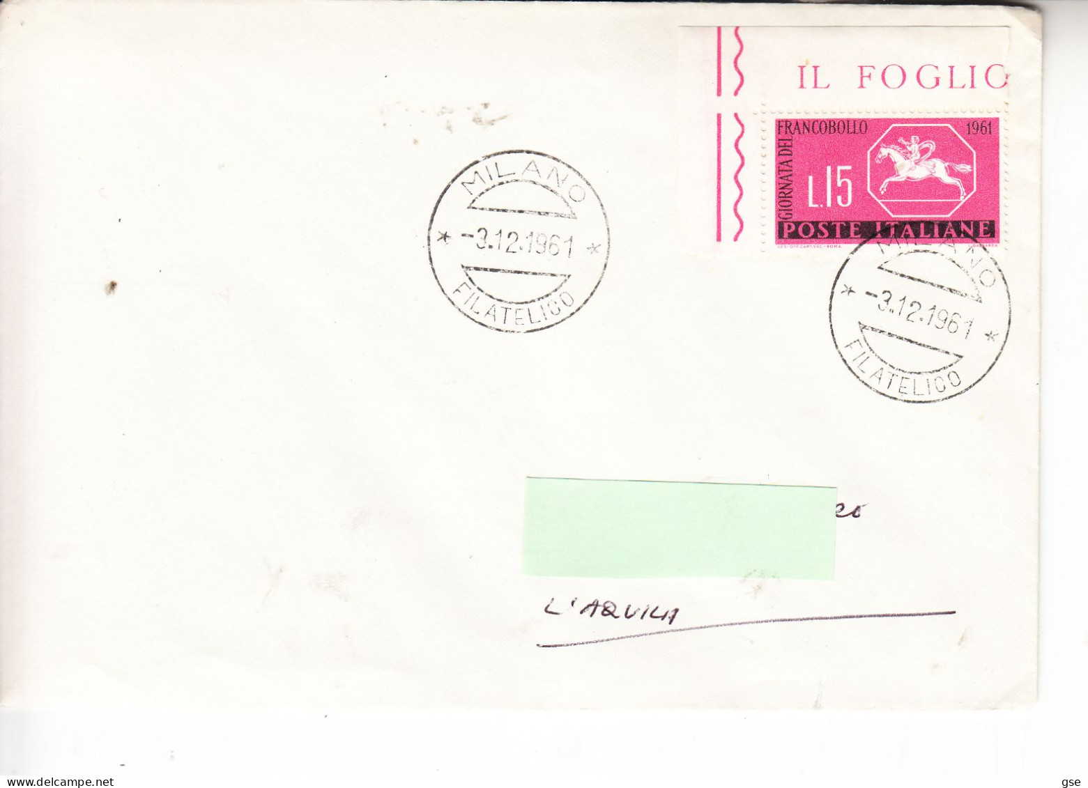 ITALIA  1961 - Sassone   935 - Su Lettera. - 1961-70: Marcofilia