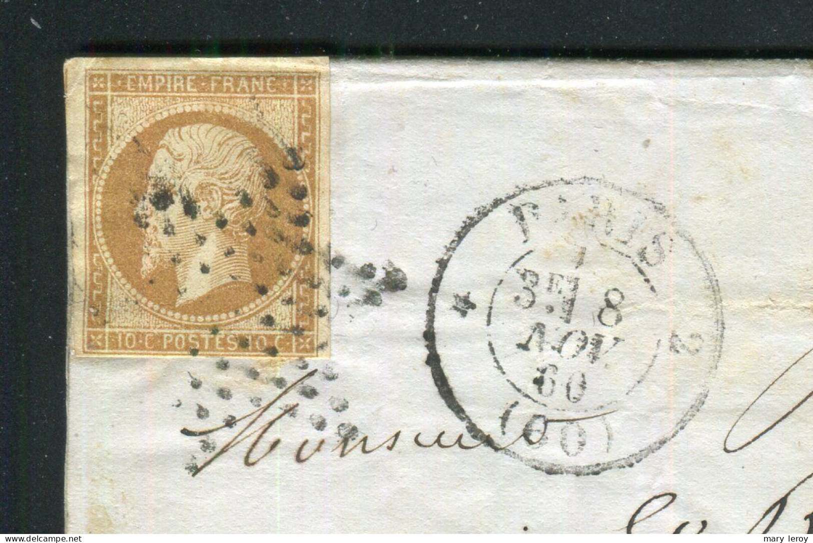 Rare Lettre Locale De Paris ( 1860 ) Avec Un N° 13A - Cachet à Date Pothion 1383 - Indice 24 - 1849-1876: Période Classique