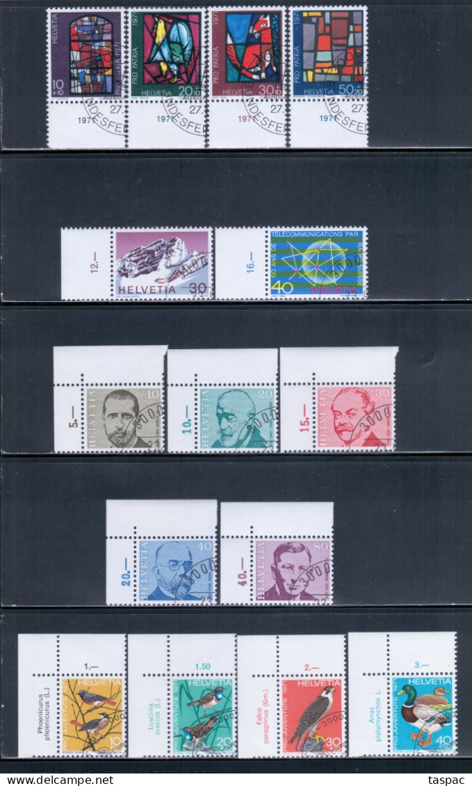 Switzerland 1971 Complete Year Set - Used (CTO) - 25 Stamps + 1 S/s (please See Description) - Used Stamps