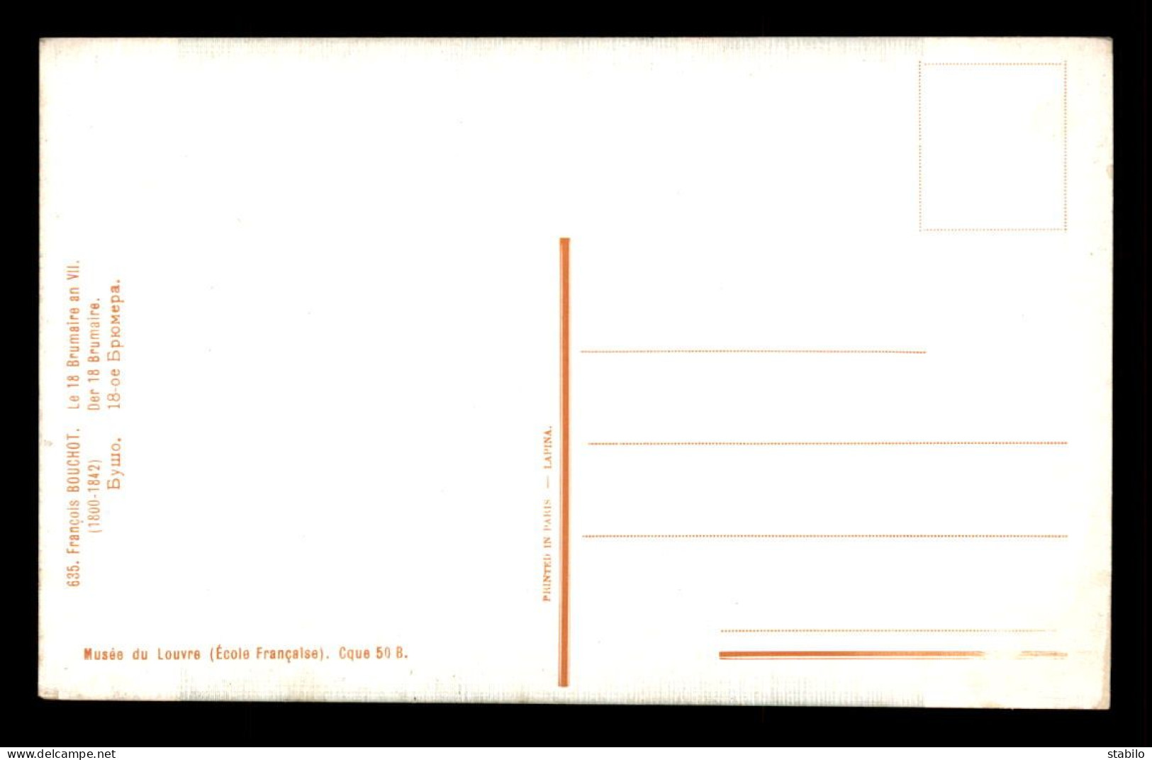 ILLUSTRATEURS - TABLEAU DE F. BOUCHOT - LE 18  BRUMAIRE AN VII - EDITION LAPINA N°635 - Sonstige & Ohne Zuordnung