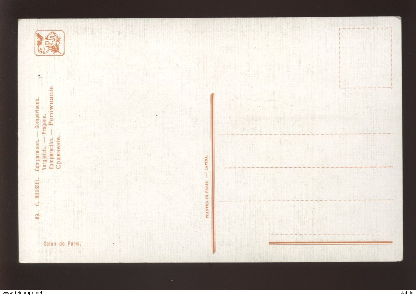 ILLUSTRATEURS - TABLEAU DE C. ROUSSEL - SALON DE PARIS - EDITION LAPINA 89 - Sonstige & Ohne Zuordnung