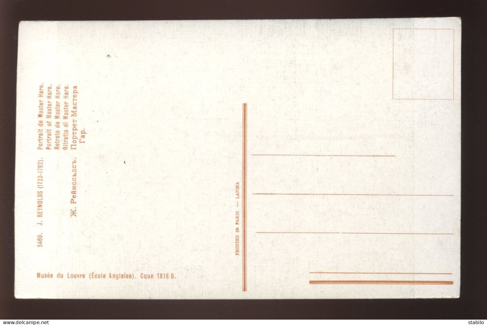 ILLUSTRATEURS - TABLEAU DE J. RENOLDS -  EDITION LAPINA N°5460 - Other & Unclassified