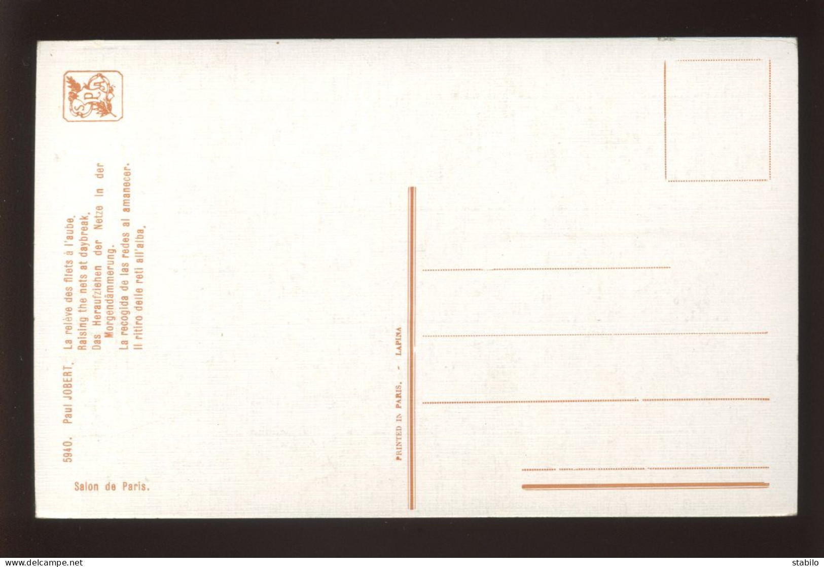 ILLUSTRATEURS - TABLEAU DE PAUL JOBERT -  EDITION LAPINA N°5940 - Sonstige & Ohne Zuordnung