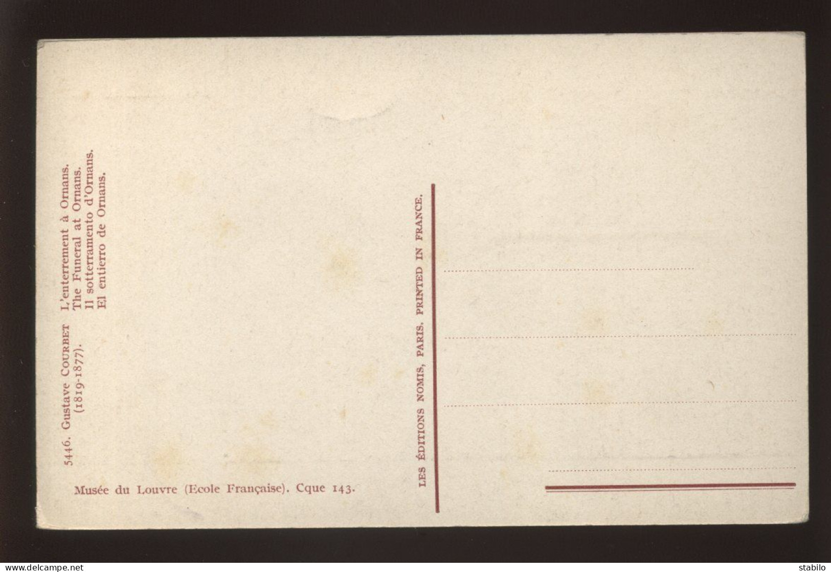 ILLUSTRATEURS - TABLEAU DE GUSTAVE COURBET - MUSEE DU LOUVRE -  EDITION LAPINA N°5446 - Sonstige & Ohne Zuordnung