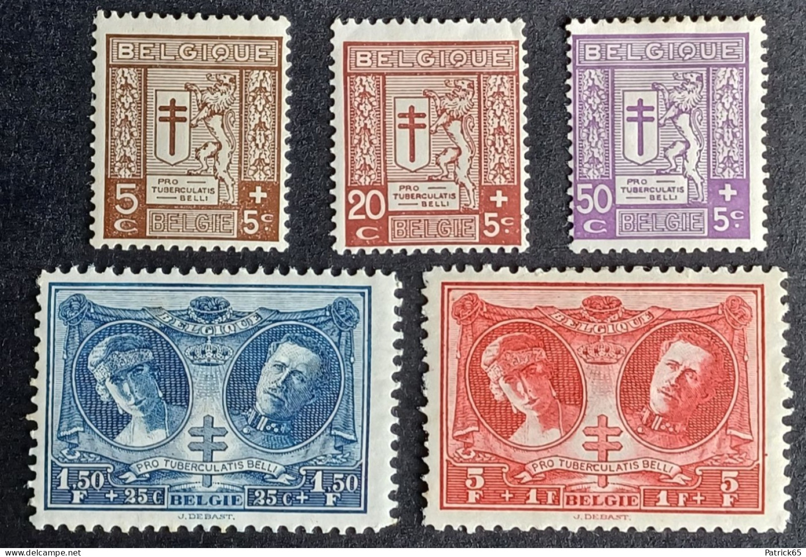 Belgie 1926 Obp-240/244  MH - Scharnier - Nuevos