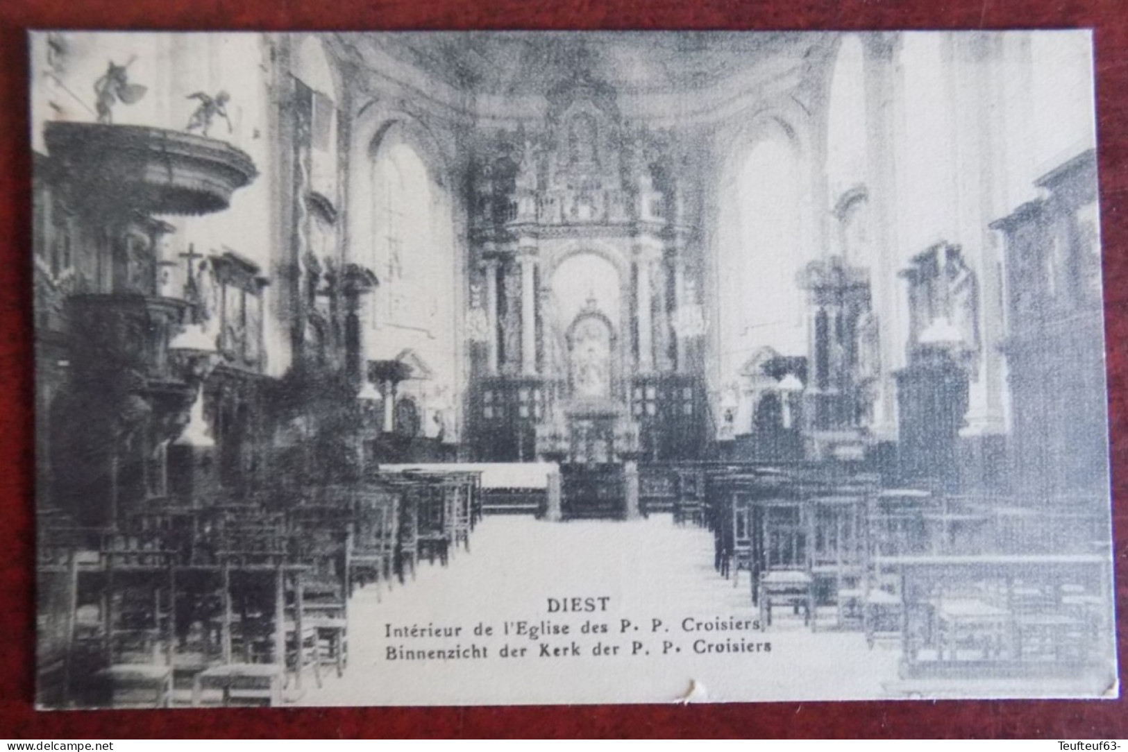Cpa Diest : Intérieur De L'église Des P.P. Croisiers - Diest