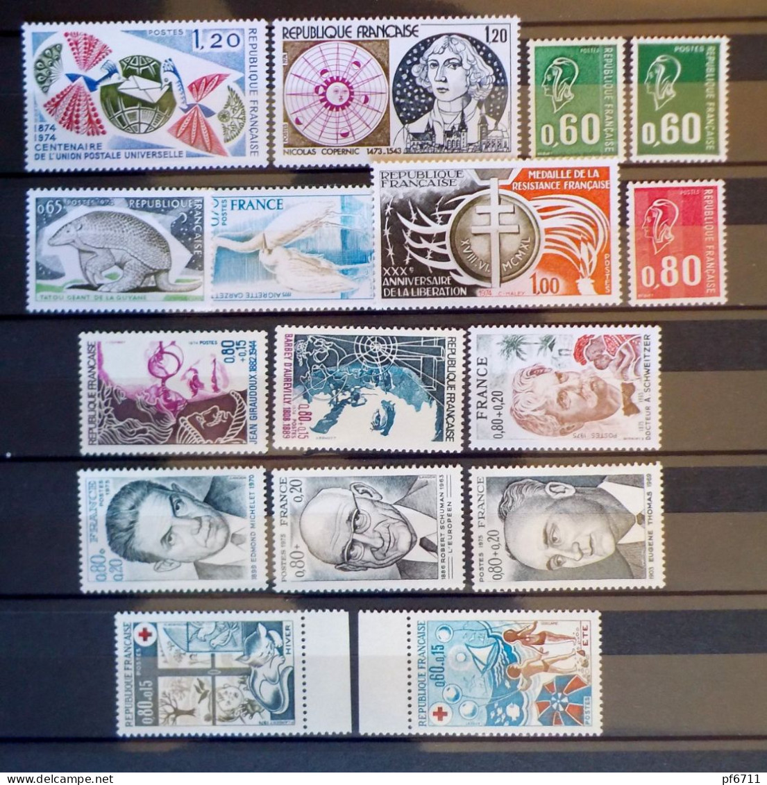 Lot  De 47  Timbres De 1974  N° 1783/1829 (2 Vues) - Ongebruikt