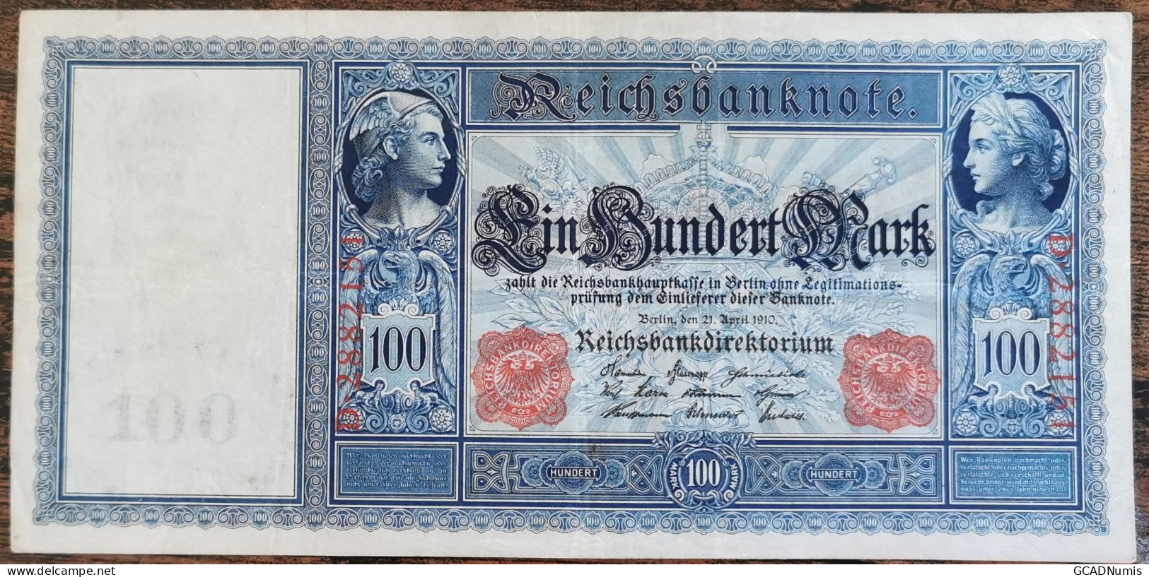 Billet Allemagne 100 Mark 21 - 4 - 1910 / Reichsbanknote / Rouge - 100 Mark