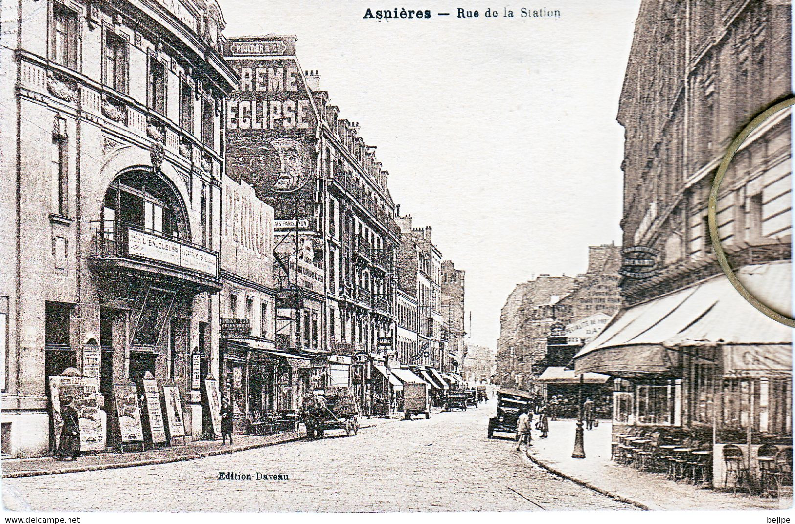 92 Hauts De Seine ASNIERES  Rue De La Station  (publicité Sur Mur Crème Eclipse ) - Asnieres Sur Seine