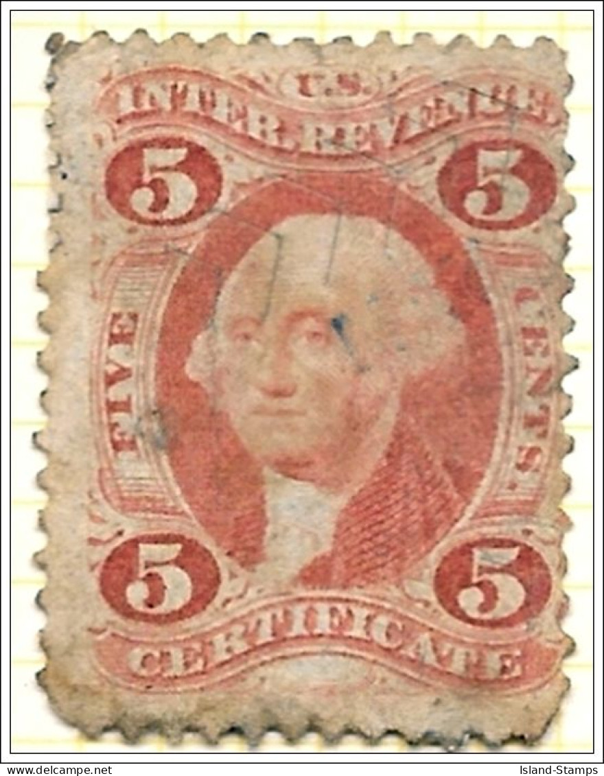 USA 1862 5c Inland Exchange Revenue Used - Used Stamps