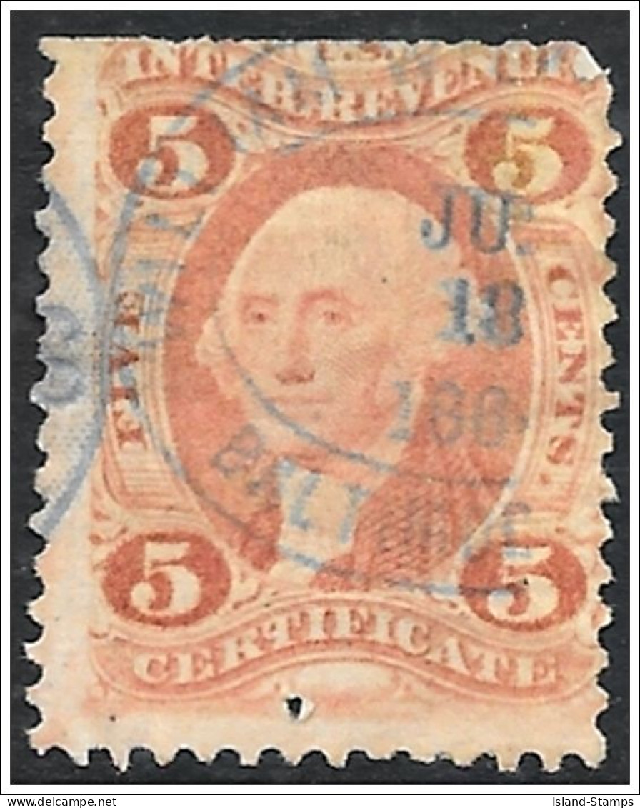 USA 1862 5c Inland Exchange Revenue Used - Oblitérés