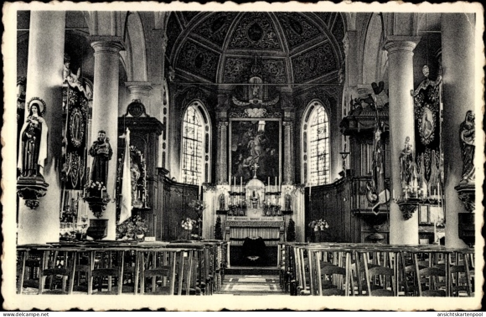 CPA Aspelare Ninove Ostflandern, Inneres Der Kirche - Andere & Zonder Classificatie