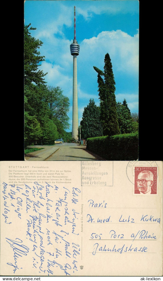 Ansichtskarte Stuttgart Weg Zum Fernsehturm 1968 - Stuttgart