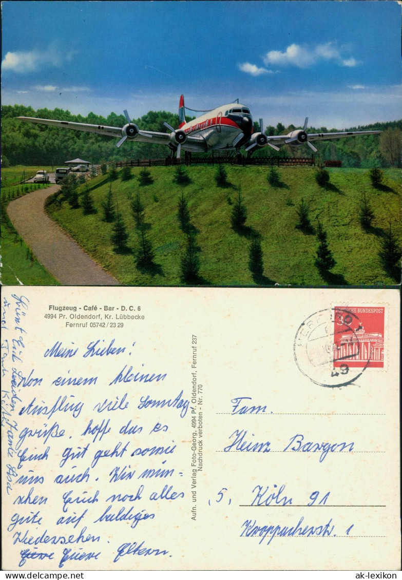 Preußisch Oldendorf Flugzeug-Café-Bar Mit Airplane D.C.  VW Käfer 1972 - Other & Unclassified