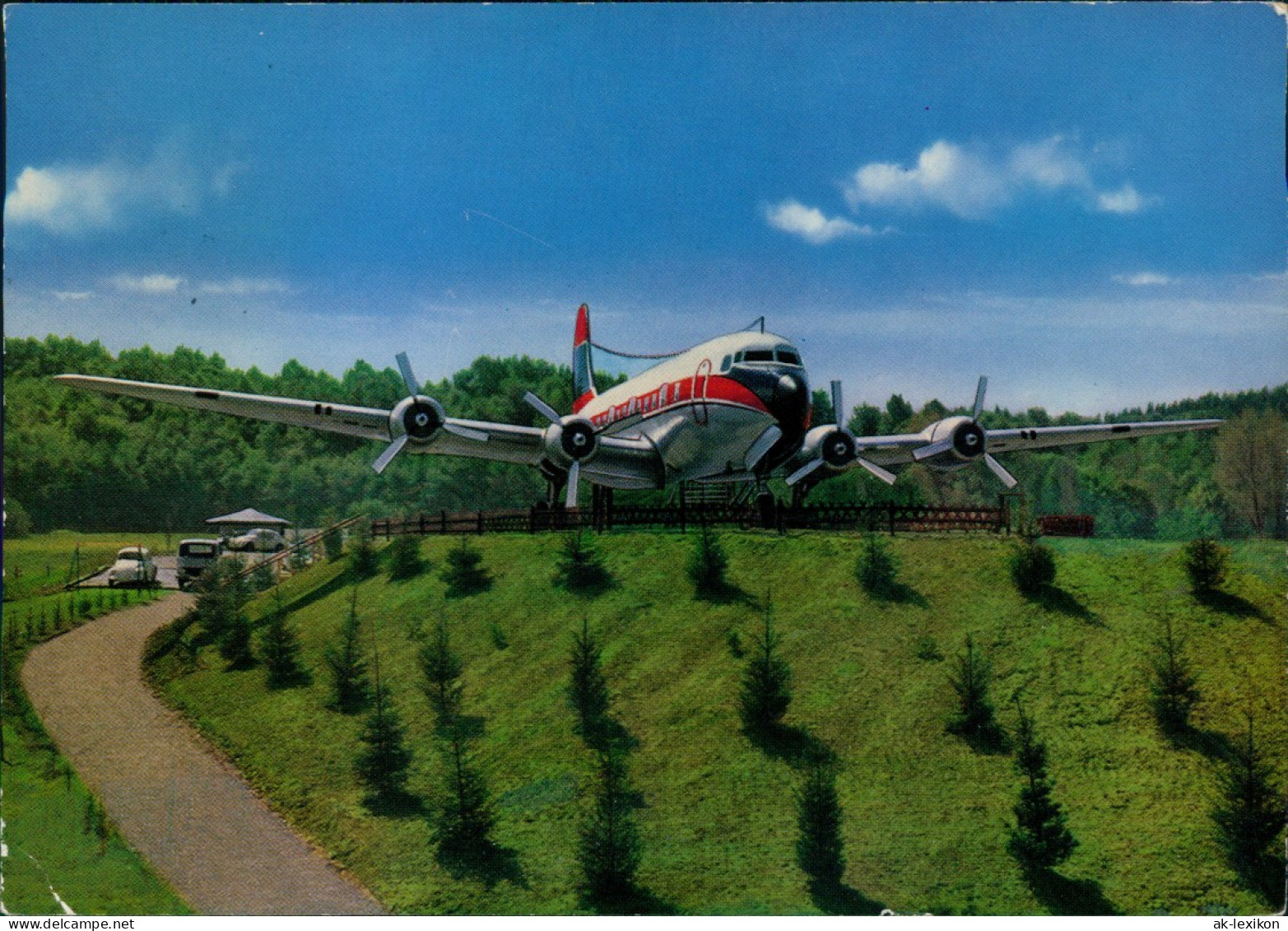 Preußisch Oldendorf Flugzeug-Café-Bar Mit Airplane D.C.  VW Käfer 1972 - Autres & Non Classés