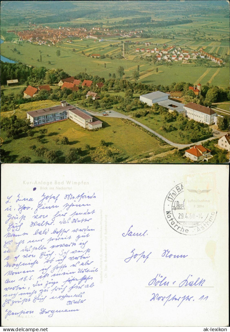 Ansichtskarte Bad Wimpfen Luftbild Luftaufnahme Blick Ins Neckartal 1960 - Bad Wimpfen