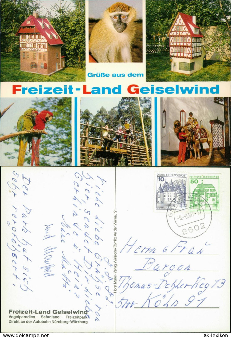 Geiselwind Freizeit-Land Geiselwind (Affe, Häuser, Kamel, Papagei) 1982 - Sonstige & Ohne Zuordnung