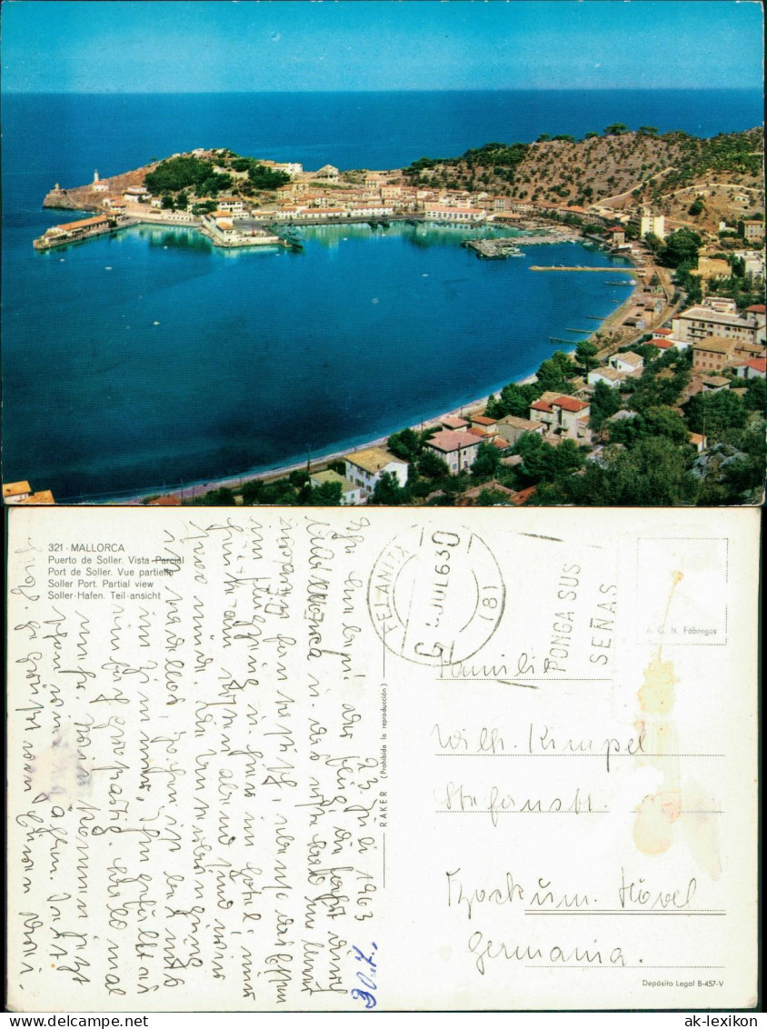 Sóller (Mallorca) Panorama-Ansicht Puerto De Soller Mallorca Balearen 1963 - Altri & Non Classificati