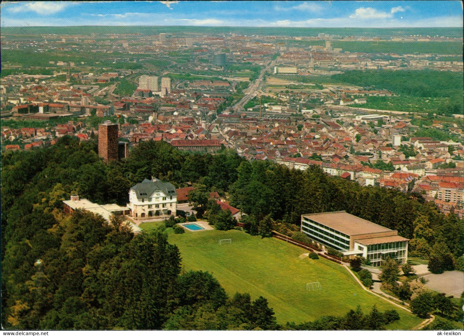 Karlsruhe Luftaufnahme Sportschule Schöneck Des Badischen Fußballverbandes 1970 - Karlsruhe