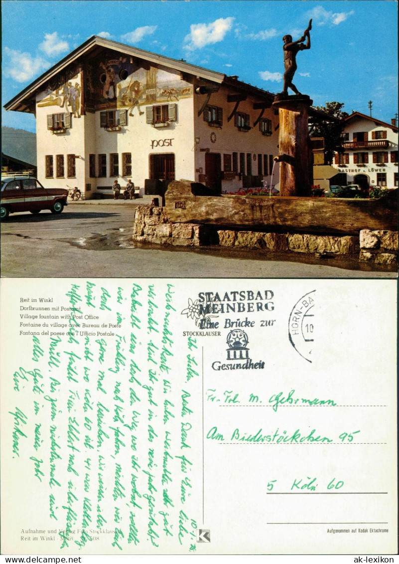 Ansichtskarte Reit Im Winkl Dorfbrunnen Mit Postamt Dorfpartie 1970 - Reit Im Winkl