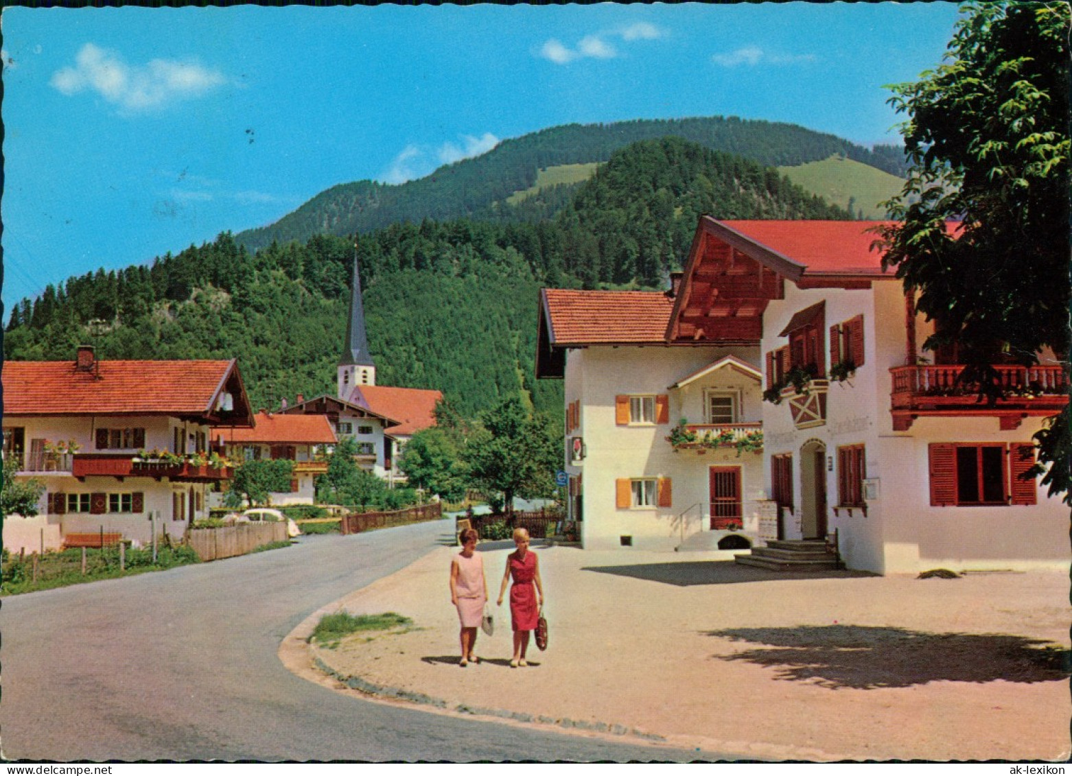 Oberwössen (Chiemgau) Ortsansicht Dorf-Partie Mit 2 Frauen 1971 - Sonstige & Ohne Zuordnung