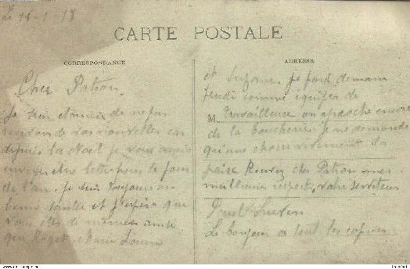 CPA Carte Postale   54  DOMGERMAIN Café Du Midi  1918 - Other & Unclassified