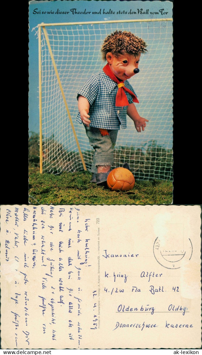 Ansichtskarte  Mecki (Igel-Figur) Als Torwart Beim Fußball 1959 - Mecki