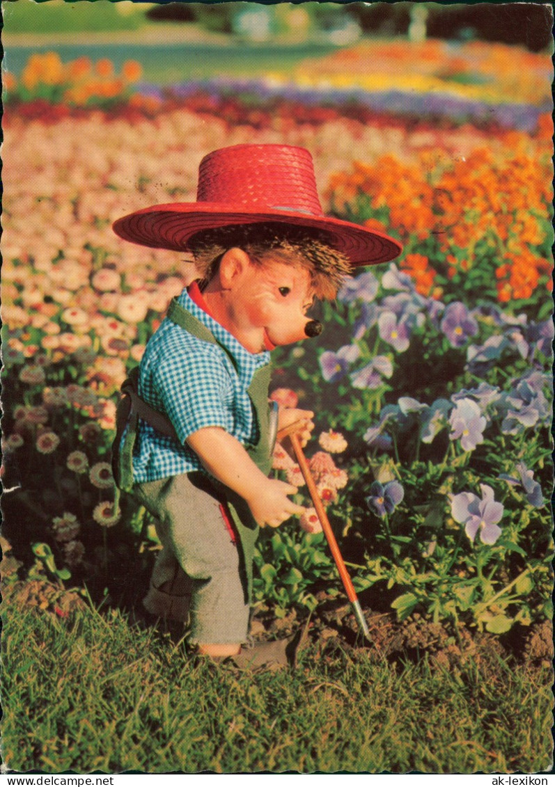 Ansichtskarte  Mecki (Igel-Figur) Mit Hut Bei Der Garten-Arbeit 1959 - Mecki