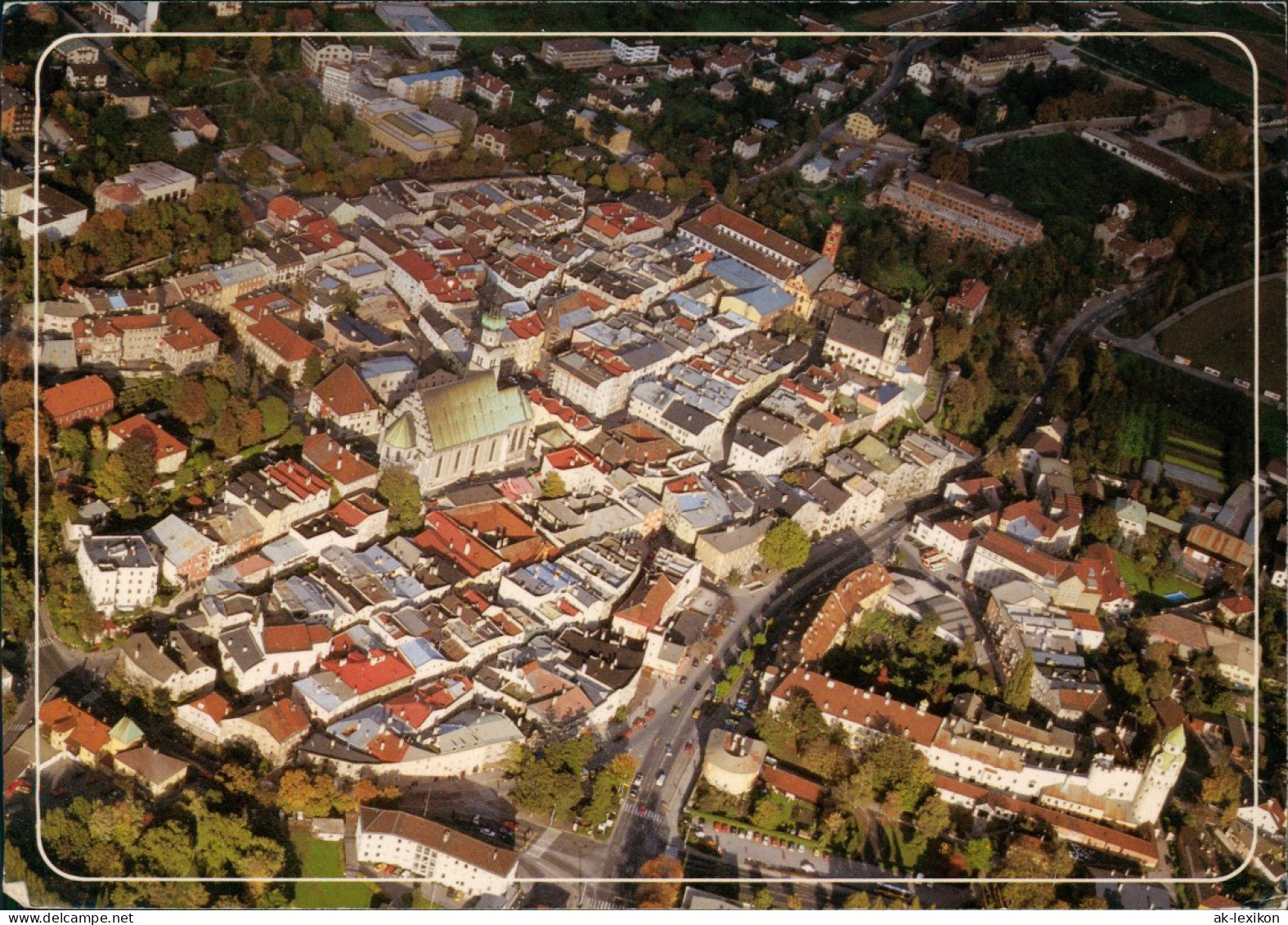 Hall In Tirol Solbad Hall Luftaufnahme Altstadt Vom Flugzeug Aus 1980 - Autres & Non Classés