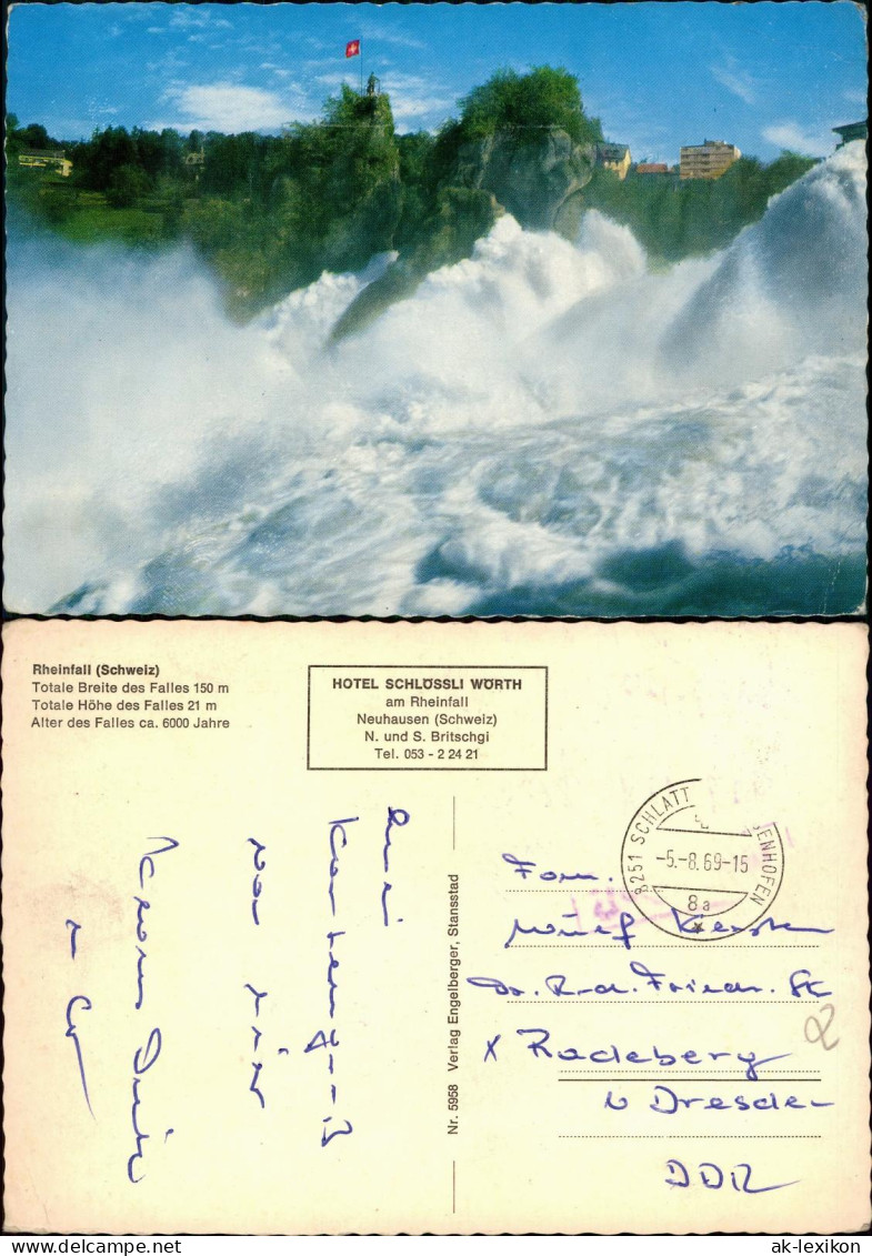 Ansichtskarte Neuhausen Am Rheinfall Rheinfall River Rhine Waterfall 1969 - Autres & Non Classés