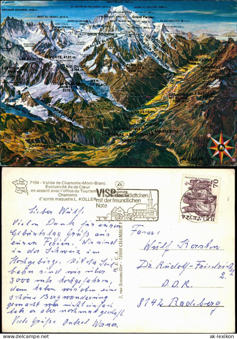 CPA Chamonix-Mont-Blanc Mont Blanc Region Alpen Reliefkarte 1980 - Chamonix-Mont-Blanc