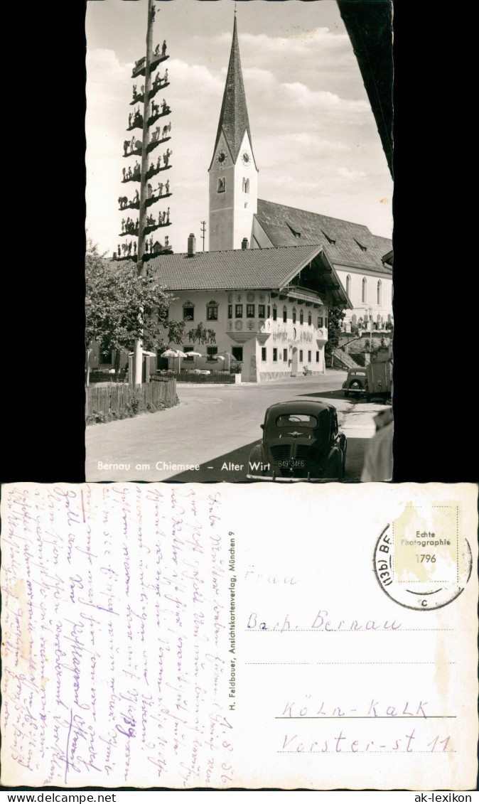 Ansichtskarte Bernau Am Chiemsee Straßenpartie Am Gasthaus Alter Wirt 1966 - Sonstige & Ohne Zuordnung