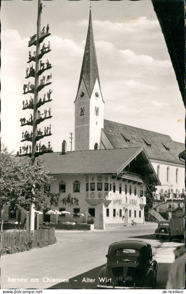 Ansichtskarte Bernau Am Chiemsee Straßenpartie Am Gasthaus Alter Wirt 1966 - Autres & Non Classés